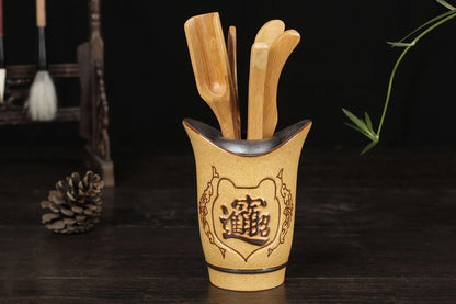 Coarse Pottery Tea Can Tea Set Accessories Traditional Tea Ceremony Six Gentleman Ceramic Teaware Tool Suit Tea Table Decoration