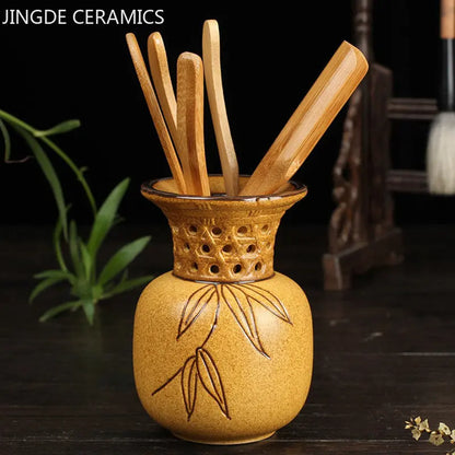 Coarse Pottery Tea Can Tea Set Accessories Traditional Tea Ceremony Six Gentleman Ceramic Teaware Tool Suit Tea Table Decoration