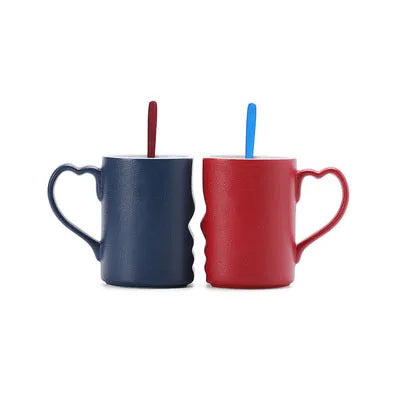 Coffee Couple Mug set, Unique Funny Tea Ceramic Cup Set for Bride and Groom, Matching Gift For Birthday Anniversary Wedding