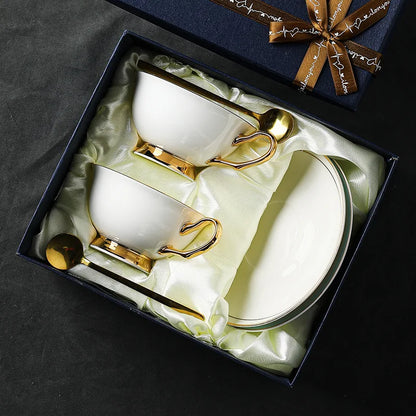 Coffee Cup European Luxury Simple Bone Porcelain Coffee Cup Set Modern Light Luxury British Tea Set Gift