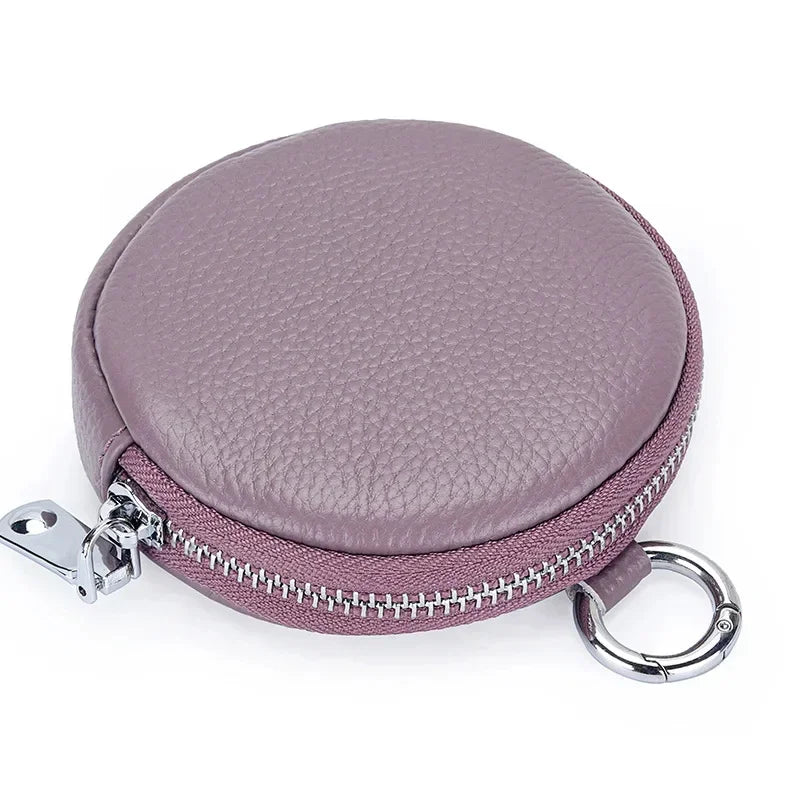 Coin Leather Molle Accessories Round Card Holder Purse Wireless Headset Pack Rounded Change Wallet EDC Pouches