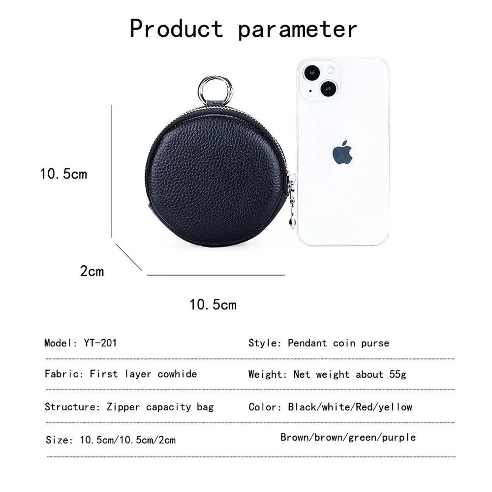 Coin Leather Molle Accessories Round Card Holder Purse Wireless Headset Pack Rounded Change Wallet EDC Pouches