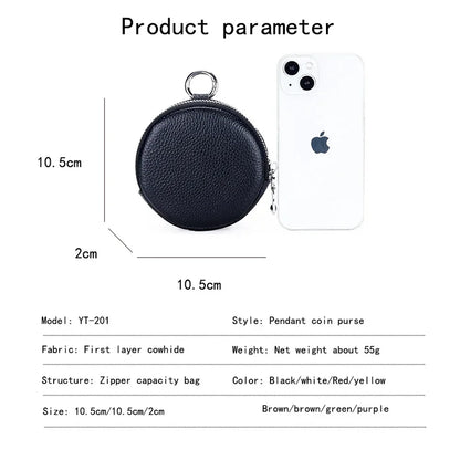Coin Leather Molle Accessories Round Card Holder Purse Wireless Headset Pack Rounded Change Wallet EDC Pouches