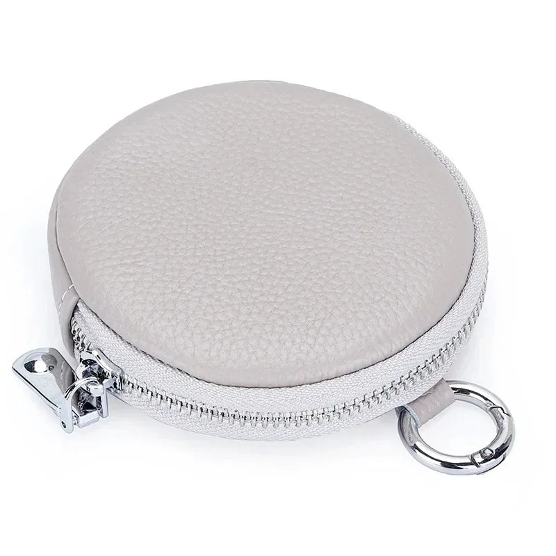 Coin Leather Molle Accessories Round Card Holder Purse Wireless Headset Pack Rounded Change Wallet EDC Pouches