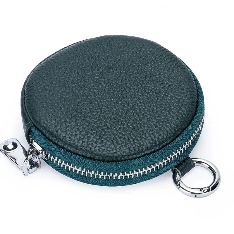 Coin Leather Molle Accessories Round Card Holder Purse Wireless Headset Pack Rounded Change Wallet EDC Pouches