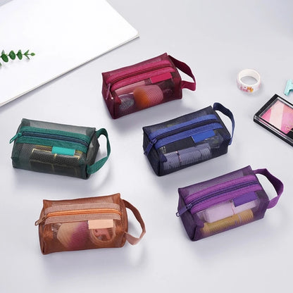 Coin Purse Mesh Wallet Solid Color Coin Bag for Women Small Key Bag Lipsticks Headset Zipper Wallet Holiday Gifts