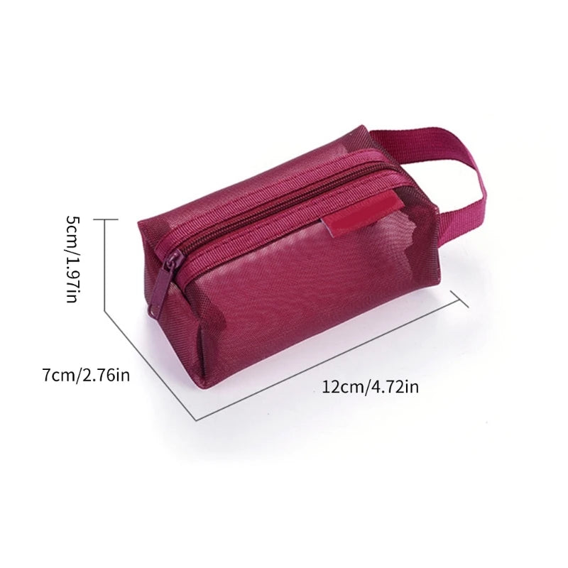 Coin Purse Mesh Wallet Solid Color Coin Bag for Women Small Key Bag Lipsticks Headset Zipper Wallet Holiday Gifts