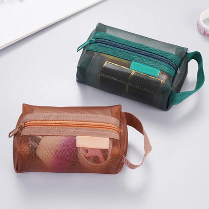 Coin Purse Mesh Wallet Solid Color Coin Bag for Women Small Key Bag Lipsticks Headset Zipper Wallet Holiday Gifts
