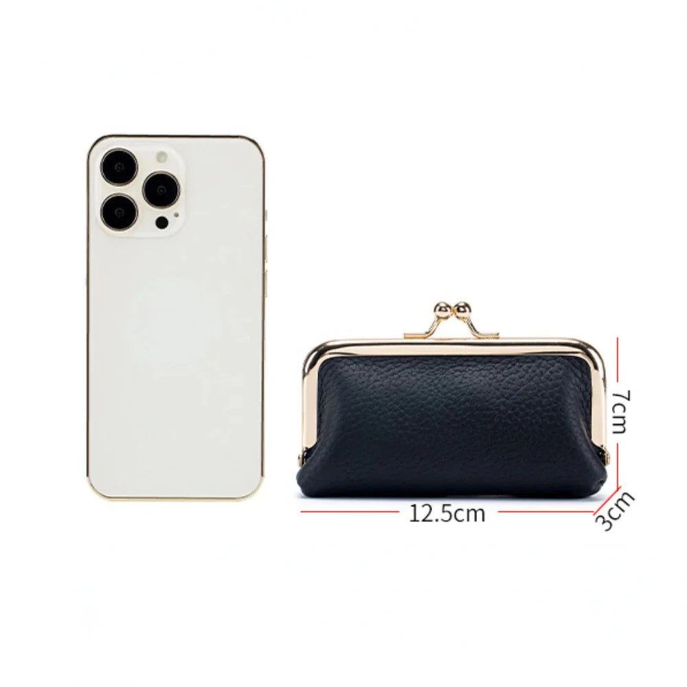 Coin Purse Mini Cowhide Small Clip Fashion Lipstick Storage Bag