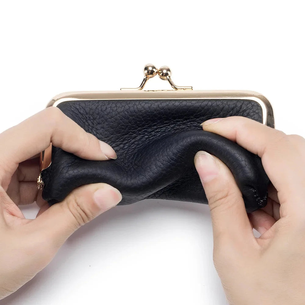 Coin Purse Mini Cowhide Small Clip Fashion Lipstick Storage Bag