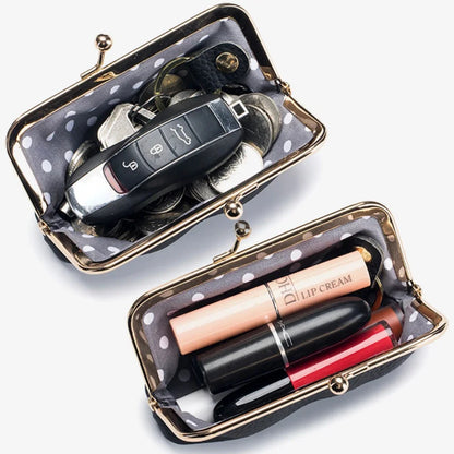 Coin Purse Mini Cowhide Small Clip Fashion Lipstick Storage Bag