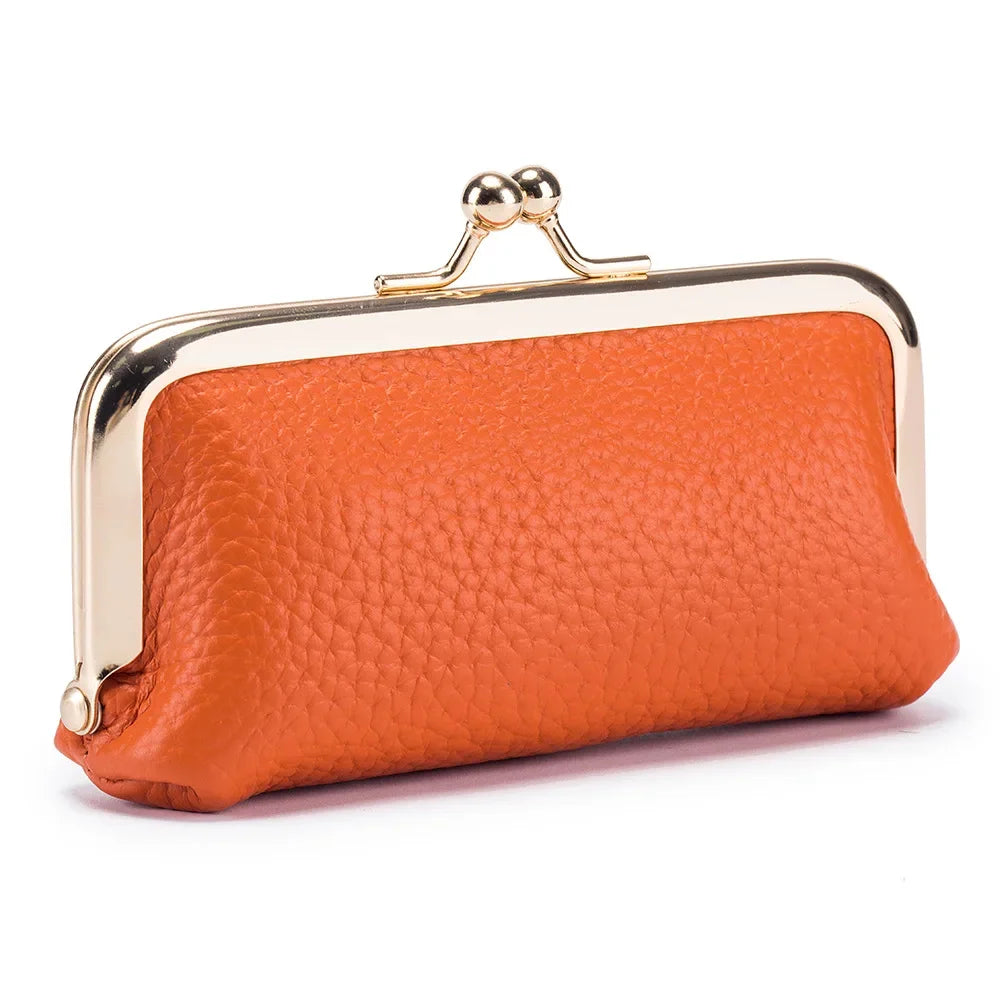 Coin Purse Mini Cowhide Small Clip Fashion Lipstick Storage Bag