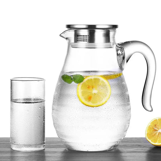 Cold Water Teapot Bottle, Heat-Resistant, High-Temperature, Large-Capacity, Household Transparent Set, Cool White, Ice Water