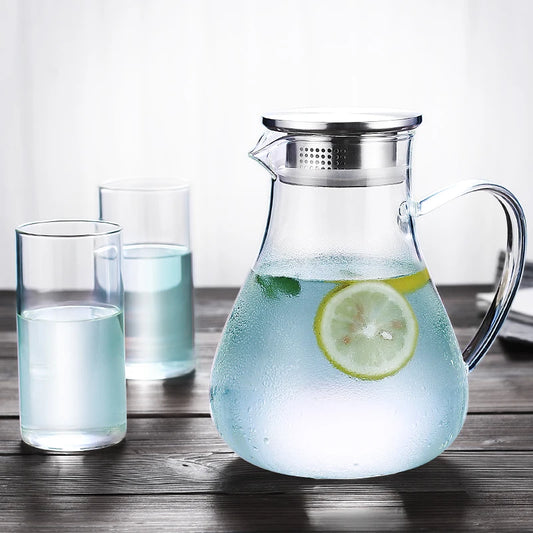 Cold Water Teapot Bottle, Heat-Resistant, High-Temperature, Large-Capacity, Household Transparent Set, Cool White, Ice Water