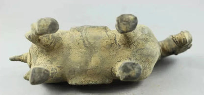 Colección decorado viejo trabajo manual bronce caballo escultura estatua curación decoración medicinal 100% latón bronce 20cm