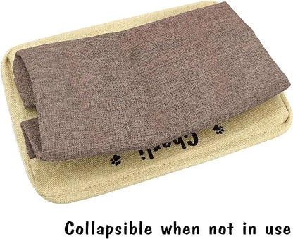 Collapsible Dog Toy Storage Basket Bin with Personalized Pet's Name Rectangular Box Chest Organizer for Dog Apparel& Accessories