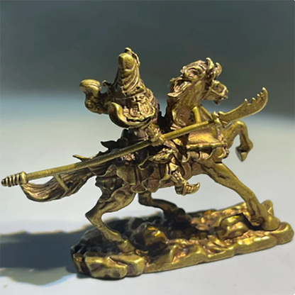 Collect Chinese Elaboration Brass Auspicious “ Guan Yu ”Statue Metal Crafts Home Decoration