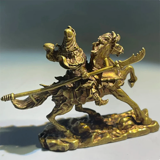 Collect Chinese Elaboration Brass Auspicious “ Guan Yu ”Statue Metal Crafts Home Decoration