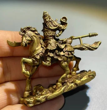Collect Chinese Elaboration Brass Auspicious “ Guan Yu ”Statue Metal Crafts Home Decoration
