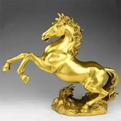 Collect Chinese fengshui old Bronze animal auspicious horse beast wealth Statue