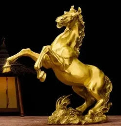 Collect Chinese fengshui old Bronze animal auspicious horse beast wealth Statue