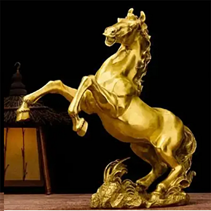 Collect Chinese fengshui old Bronze animal auspicious horse beast wealth Statue