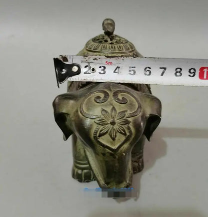 Collect Old Chinese Bronze Hand-carved Elephant Statue Incense burner