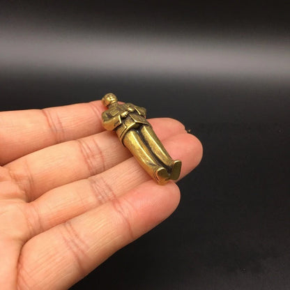 Collectable Chinese Brass Carved  Great Man Chairman Mao  Mao Zedong Exquisite Small Pendant Statues