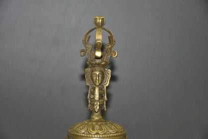 Collectable Chinese Brass Carved Tibetan Buddhism Copper Pestle Bell Exquisite Statue