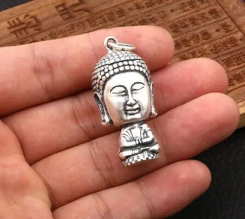 Collectable Chinese Tibetan Silver Carving Sakyamuni Buddha Exquisite Small Statues
