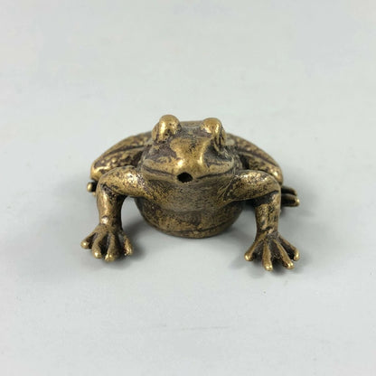 Collectible Chinese Old Antique Brass Handwork Story Frog Prince Rare Statue