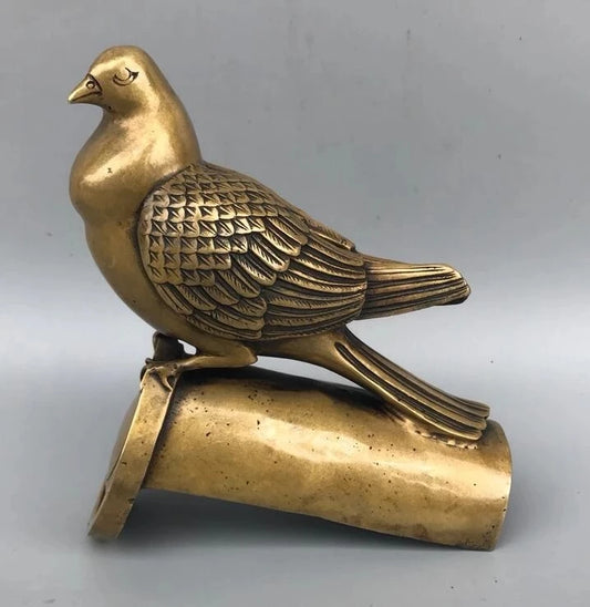 Collectible Decorate Chinese brass Handwork Carved Bird Statue
