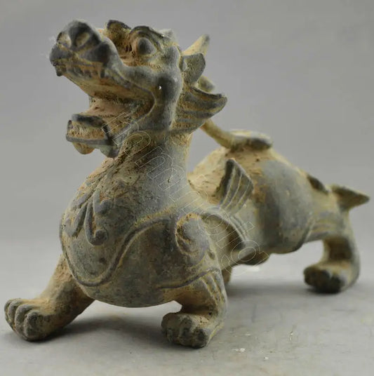 Collectible Vintage Decorated Old Handwork Bronze Carved Dragon Statue
