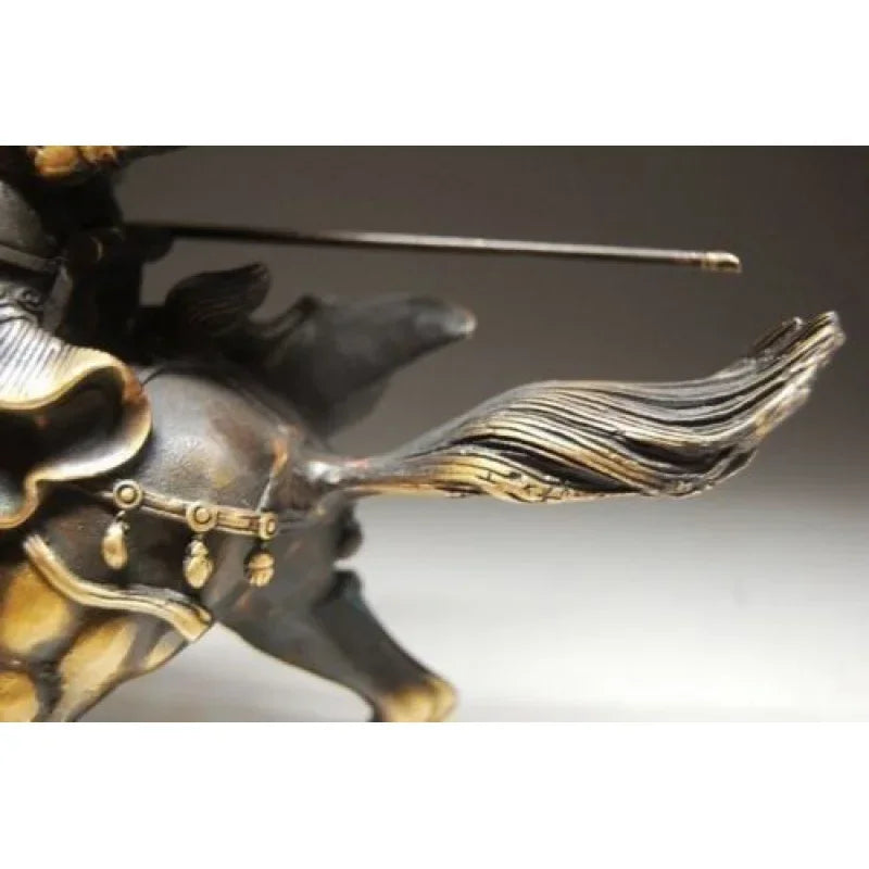 Collectibles! Ancient Bronze Statue Guan Gongma of Chinese National Tribal Dynasty