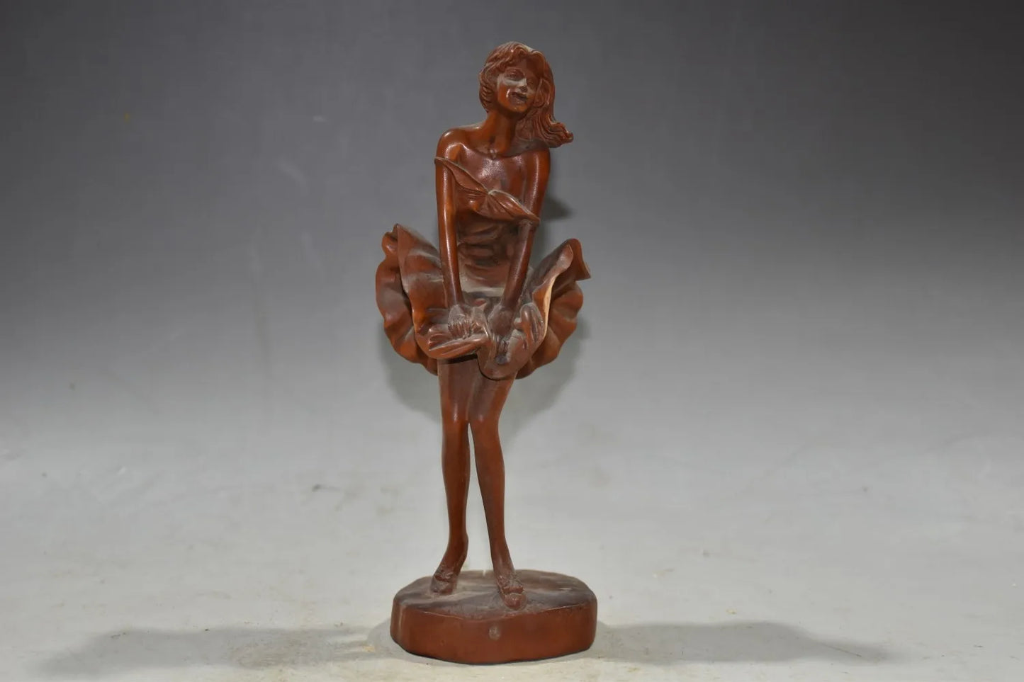 Collection Boxwood Wood Handwork Carving Beauty Statue