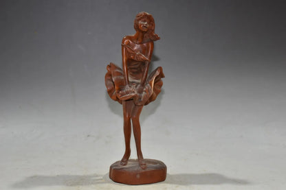 Collection Boxwood Wood Handwork Carving Beauty Statue