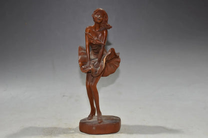 Collection Boxwood Wood Handwork Carving Beauty Statue