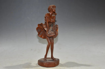 Collection Boxwood Wood Handwork Carving Beauty Statue