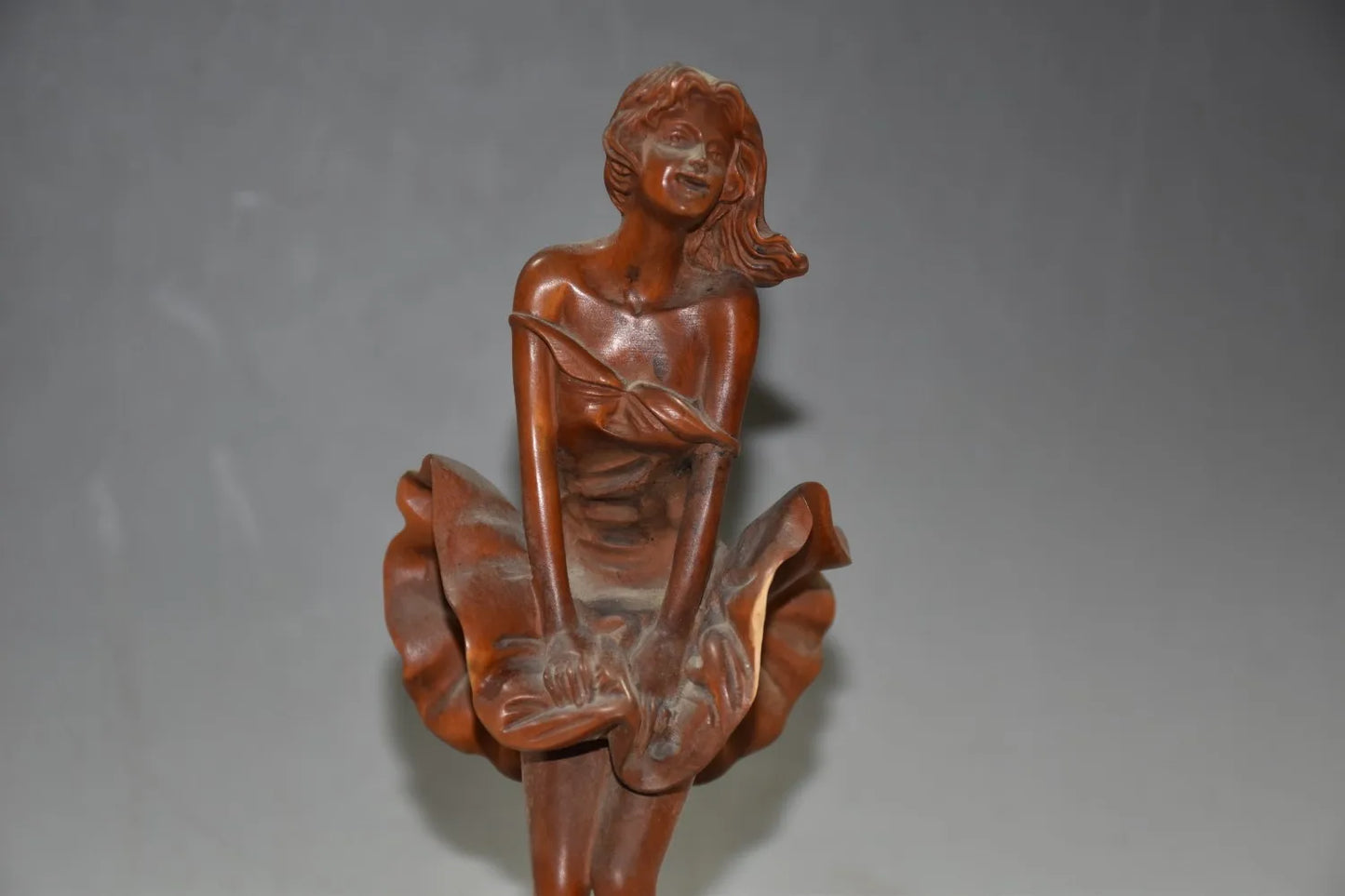 Collection Boxwood Wood Handwork Carving Beauty Statue