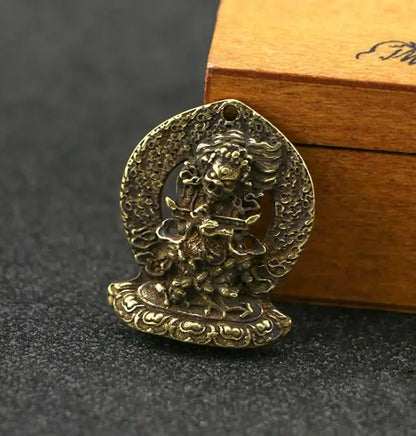 Collection Brass Carved Nepalese Tibetan Buddha Black Sky Buddha  Exquisite Small Pendant Statue Gift