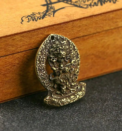 Collection Brass Carved Nepalese Tibetan Buddha Black Sky Buddha  Exquisite Small Pendant Statue Gift