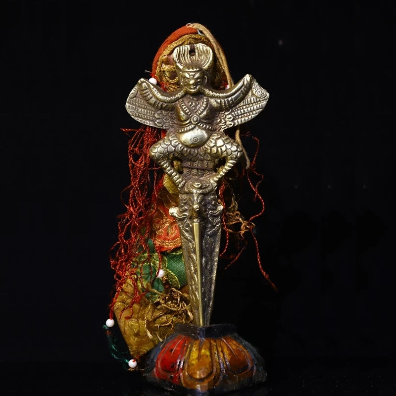 Collection China Tibet handmade old bronze Dapeng Garuda Statue to ward off evil and Feng Shui home decorations