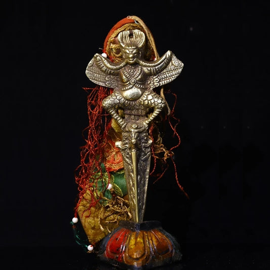 Collection China Tibet handmade old bronze Dapeng Garuda Statue to ward off evil and Feng Shui home decorations