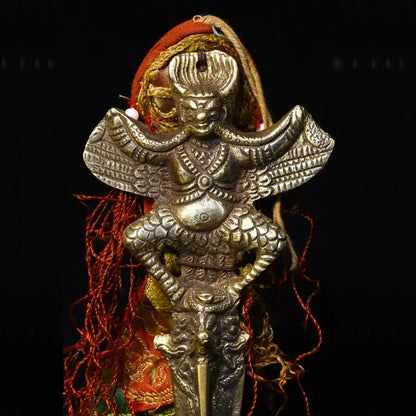 Collection China Tibet handmade old bronze Dapeng Garuda Statue to ward off evil and Feng Shui home decorations