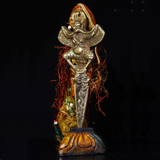 Collection China Tibet handmade old bronze Dapeng Garuda Statue to ward off evil and Feng Shui home decorations