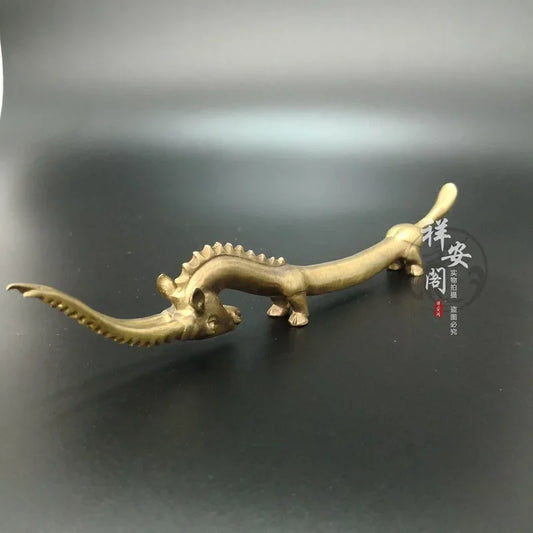 Collection Chinese Brass Carve Goat Pen Rack Paperweight Statue Crafts