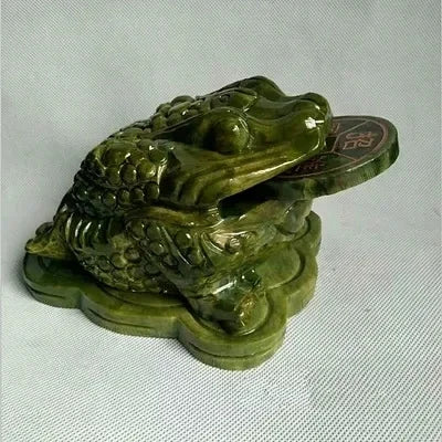 Collection Chinese Natural Jade Jade Carving Ornaments Jade Carved Jade Feng Shui Decoration Toad Animal Statue