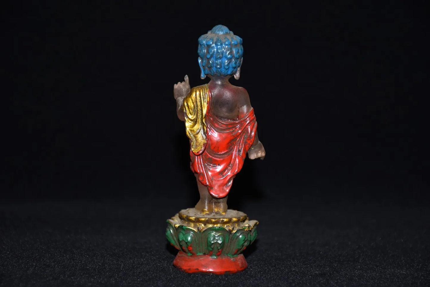 Collection Glass Painted Gild Liuli Buddha Statue