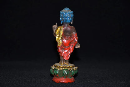 Collection Glass Painted Gild Liuli Buddha Statue