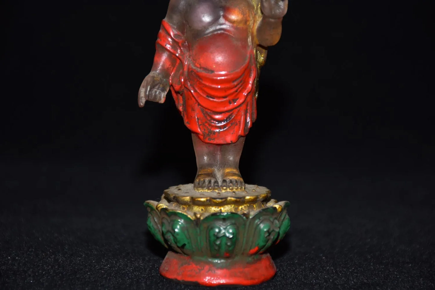 Collection Glass Painted Gild Liuli Buddha Statue